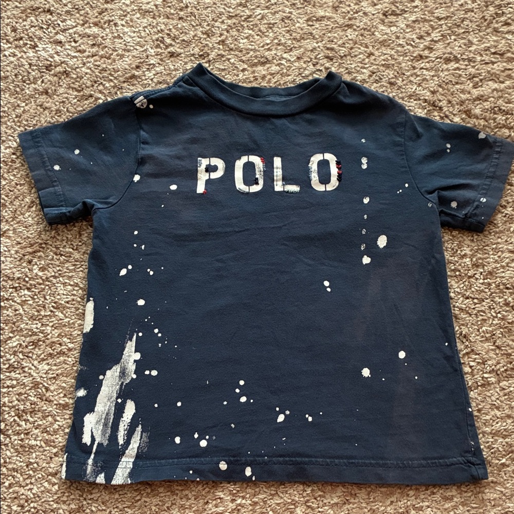 Polo by Ralph Lauren Kids Splatter Navy Polo Shirt